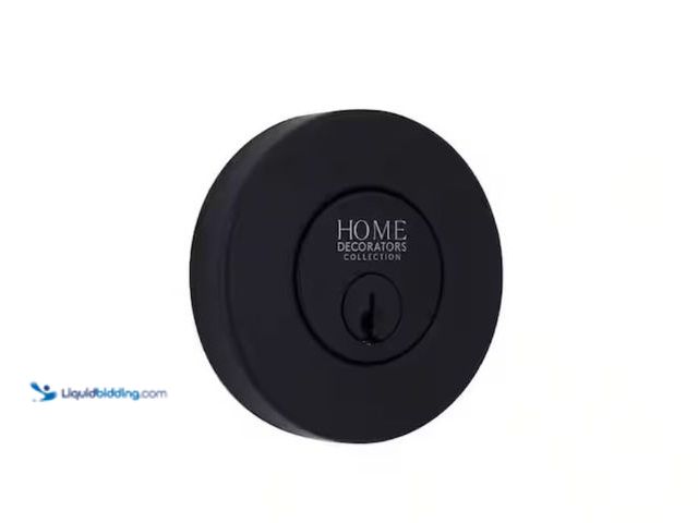 Lot 49-2005896 - Home Decorators Collection Round Matte Black Single Cylinder Deadbolt Featuring Dual Keyway, Model #...