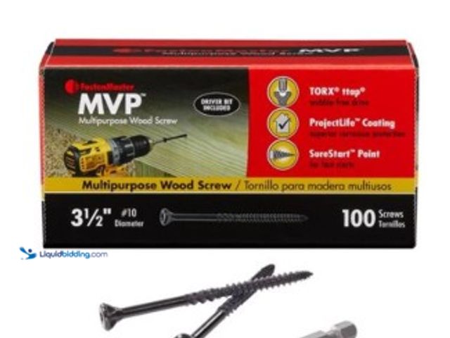 Lot 49-3563762 - Fastenmaster Mvp 3-1/2 In. L Torx Ttap Self-tapping Wood Screws 100 Pk (3pack) New