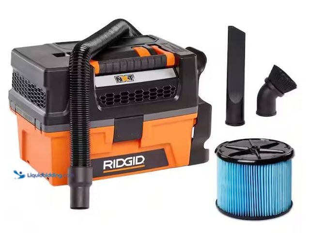 Lot 49-3539723 - RIDGID
3 Gal. 5.0 Peak HP NXT Shop Vacuum Wet Dry Vac with Fine Dust Filter, Expandable Hose and Ac...