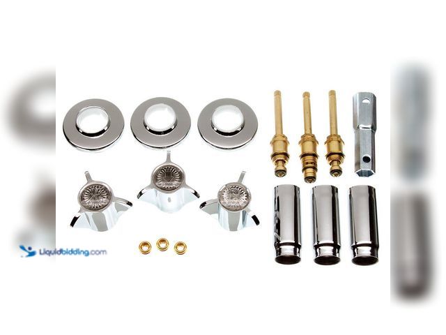 Lot 49-5414456 - DANCO Tub/Shower 3-Handle Remodeling Trim Kit for Sayco in Chrome Model # 39620 Unused scuffs and sc...