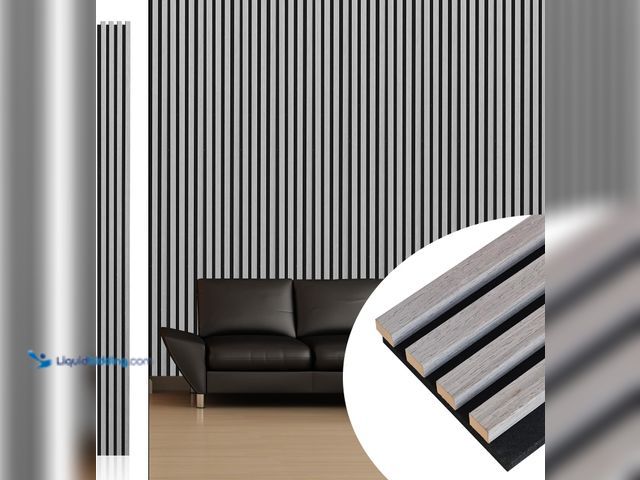 Lot 49-5449600 - NeatiEase Wood Wall Panels, 9 Feet Acoustic Slat Wall Panels for Interior Wall Decor and Noise Reduc...