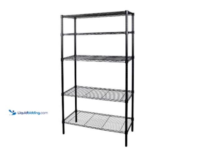 Lot 49-2025487 - Hyper Tough 5-Tier Wire Storage Shelves, 36 in W x 16 in D x 72 in H, 1750 lb Load Capacity, Black, ...