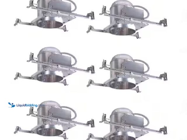 Lot 49-1518095 - H7 6 in. IC Rated New Construction Aluminum Recessed Housing for Ceiling (6-Pack) Model # H7ICT-6 PK...
