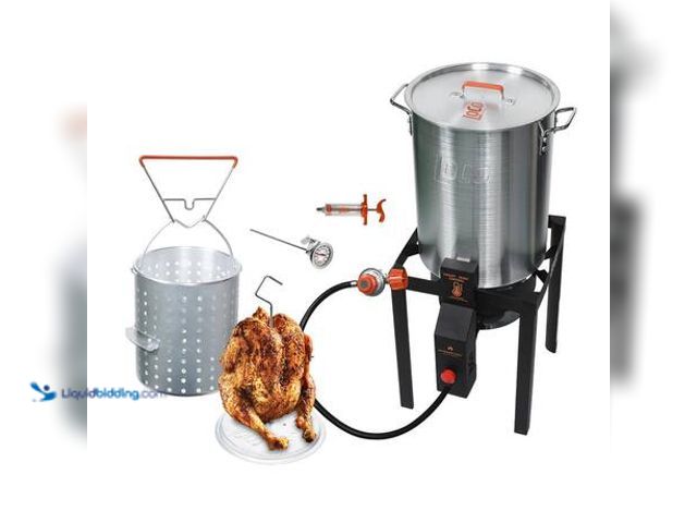 Lot 49-5553496 - LOCO 30 qt. Sure Spark Turkey Fryer Model # LCTFKESB30CAP1 UNUSED. BOX DAMAGED.