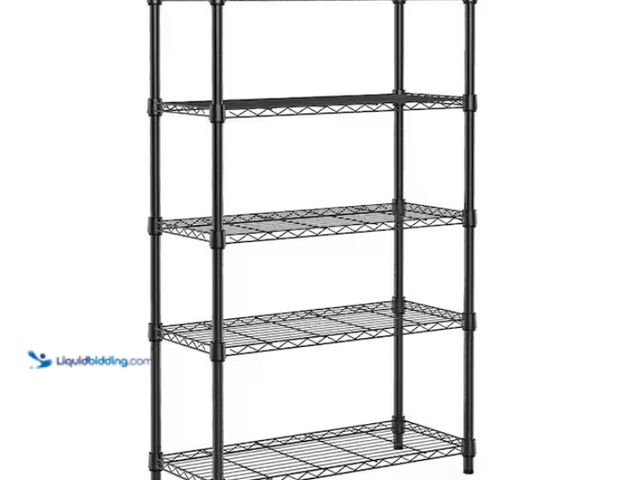 Lot 49-1563260 - Tileon Heavy Duty 5-Tier Utility Shelving Unit, 1750 lbs. Steel Organizer Wire Rack for Kitchen, Off...