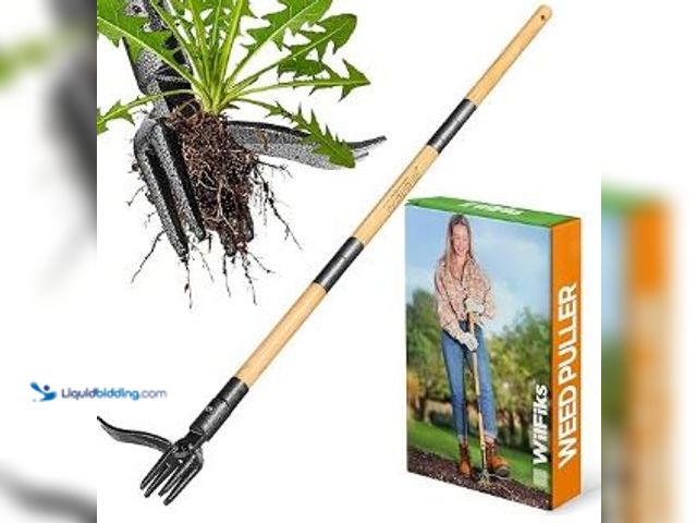 Lot 49-3464393 - Weed Puller Tool, Stand Up Heavy Duty Weed Remover Tool with Long Handle, Foot Platform Design - 4 C...