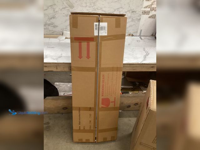 Lot 49-5475654 - Antok  16" x 48" Full Length Wall Mirror, Black Frame. Unused