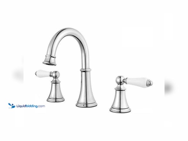Lot 49-5405855 - Pfister
Courant 8 in. Widespread 2-Handle Bathroom Faucet in Polished Chrome with White Handles Unu...