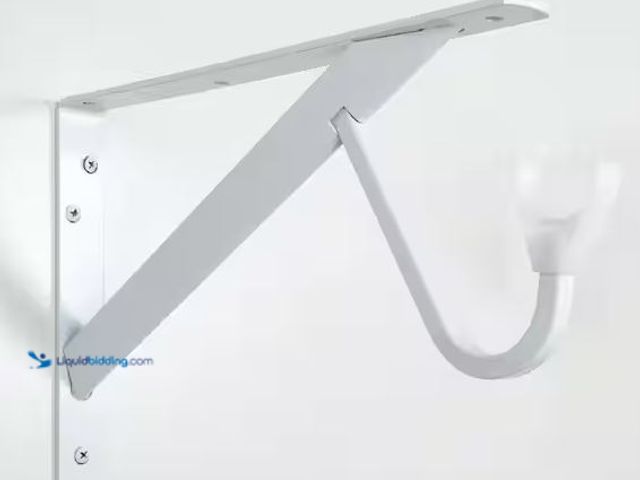 Lot 49-1568916 - Lot of (10) Everbilt 8 in. x 12.4 in. x 1.05 in. White Steel Shelf and Rod Bracket Heavy Duty 300 lb...