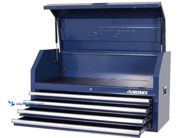 Lot 49-1570089 - Husky Standard Duty 42 in. 4-Drawer Blue Top Tool Chest, Model # H42CH4BLU, Unused, Scuffs & scratch...