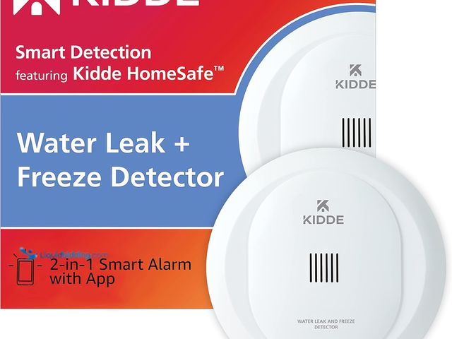 Lot 49-5539652 - QTY 2 - Kidde WiFi Water Leak Detector & Freeze Alarm, Alexa Device, Smart Leak Detector for Homes w...