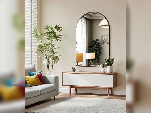 Lot 49-1558948 - Arched Metal Frame Wall Mounted Bathroom Mirror for Bedroom, Vanity, 20x29.75, Black, Model # MI-YSG...