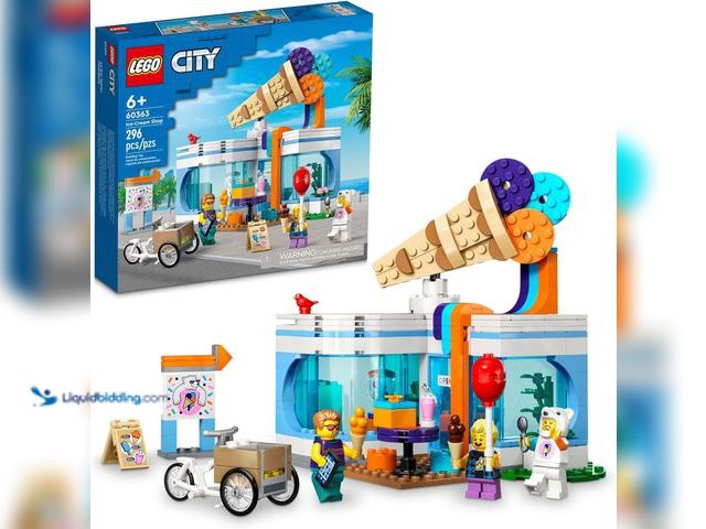 Lot 49-5445518 - LEGO City Ice-Cream Shop 60363 Building Toy Set, Includes a Cargo Bike, 3 Minifigures and Lots of Fu...