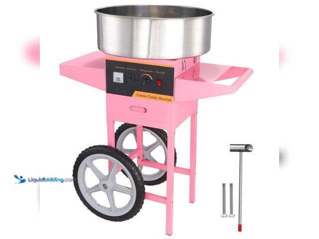 Lot 49-5543411 - SKYSHALO
Electric Cotton Candy Machine with Cart, 1000W Commercial with Stainless Steel Bowl, Sugar...