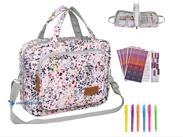 Lot 49-1516403 - Bible Cover for Women – Large Bible Case with Zipper, Floral Journal Bag with Handle & Shoulder Stra...