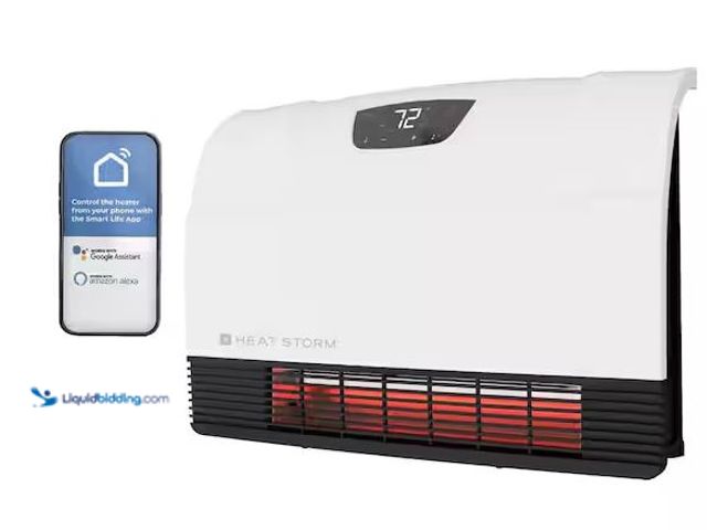 Lot 49-5486536 - HEAT STORM
1500W Phoenix WiFi Infrared Wall Unit Wi-Fi Smart Heater in White Internet # 335049494
...