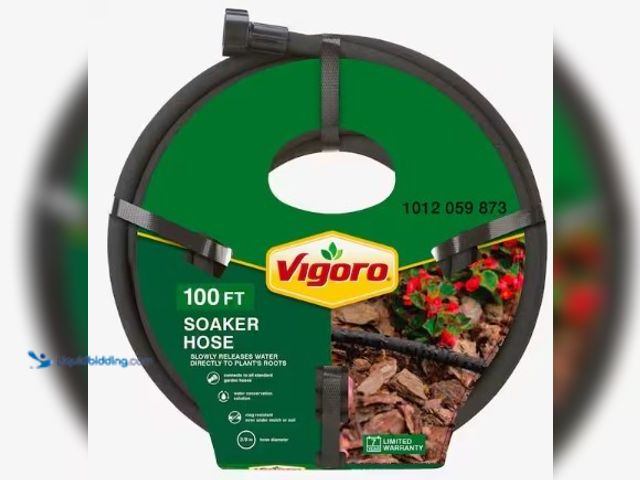 Lot 49-3615761 - Vigoro 3/8 in. x 100 ft. Heavy Duty Garden Drip Irrigation Soaker Hose, Model # CVGSPT38100, Unused....