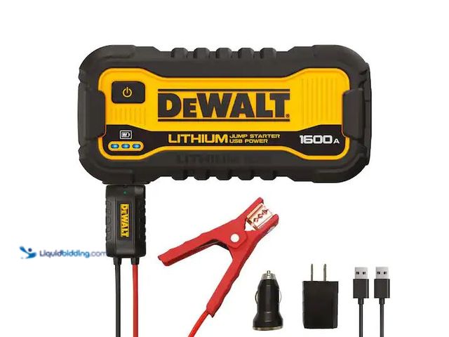 Lot 49-1576698 - DEWALT 1600 Peak Amp Lithium Jump Starter with USB Power Bank Model # DXAELJ16, Unused, Factory Pack...