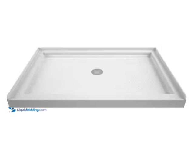 Lot 49-1631794 - DreamLine SlimLine 42 in.x 36 in. Single Threshold Alcove Shower Pan Base in White with Center Drain...