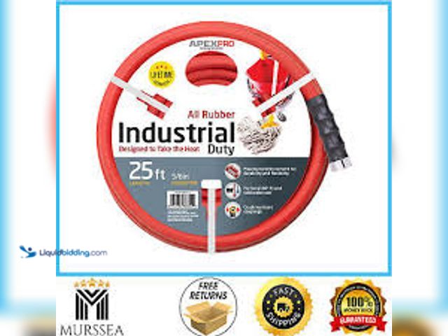 Lot 49-5476750 - Pro 5/8 In. X 25 Ft. Red Rubber Hot Water Garden Hose. Model #8695-25. Unused.