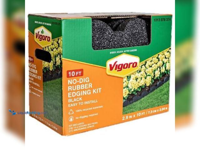 Lot 49-5572085 - QTY 2 - Vigoro 13.5 in. x 3 in x 2.5 in. Black Rubber Edging (10-12 in. pieces). Model # VIG-ESE-1-1...