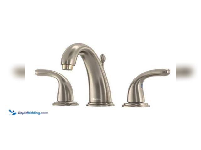 Lot 49-5572133 - Glacier Bay Builders 8 in. Widespread Double-Handle High-Arc Bathroom Faucet in Brushed Nickel. Mode...