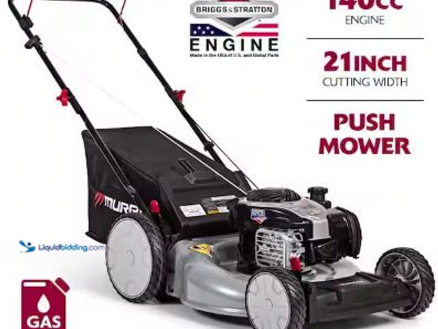 Lot 49-5436871 - Murray 21 in. 140 cc Briggs and Stratton Walk Behind Gas Push Lawn Mower with Height Adjustment and ...