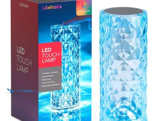 Lot 49-3612901 - Lot of (4) 8.5 in. Crystal Indoor Touch Table Light Rose, Model # LH-ML001-999, Unused.  Ref#PA0716