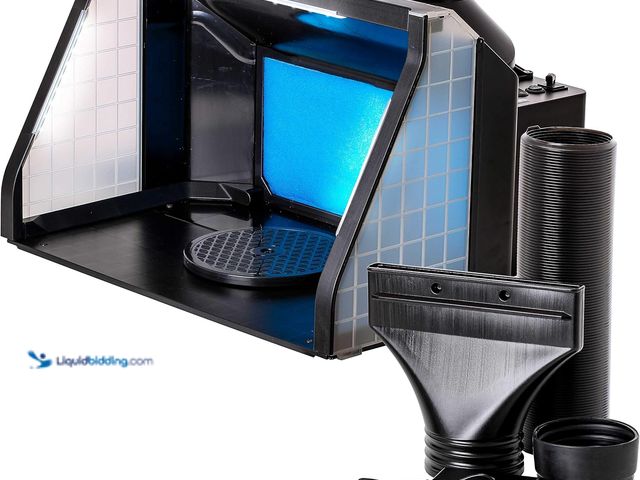 Lot 49-5463356 - Master Airbrush Large Portable Airbrush Spray Booth Station with LED Lights, 25W Fan, Turntable & 6'...