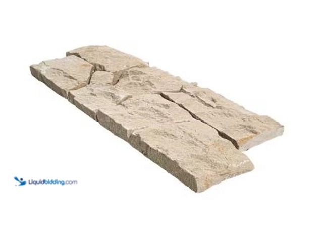 Lot 49-1625525 - APRROX (63) SQ FT of MSI Riverrun Beige Panel 9 in. x 24 in. Splitface Sandstone Stone Look Wall and...