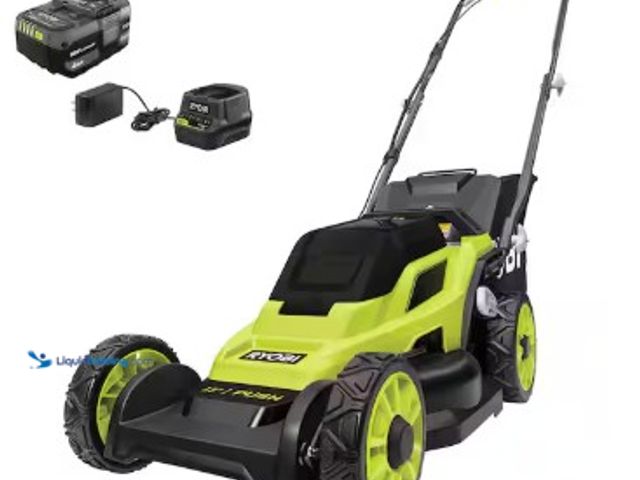 Lot 49-2025507 - RYOBI ONE+ 18V 13 in. Cordless Battery Walk Behind Push Lawn Mower with 4.0 Ah Battery and Charger, ...