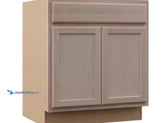 Lot 49-1549361 - Hampton Bay 30 in. W x 24 in. D x 34.5 in. H Assembled Base Kitchen Cabinet in Unfinished with Reces...