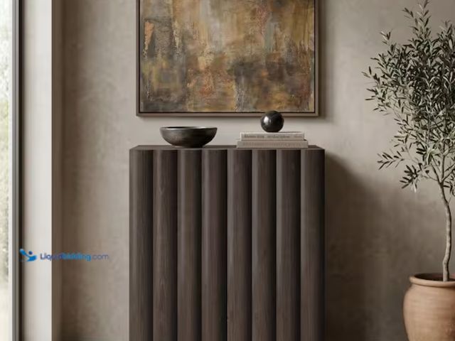 Lot 49-2000139 - Meyer&Cross Molly 28 in. Brown Oak Rectangular Accent Cabinet, Model # AC2508, Unused, Has attachmen...