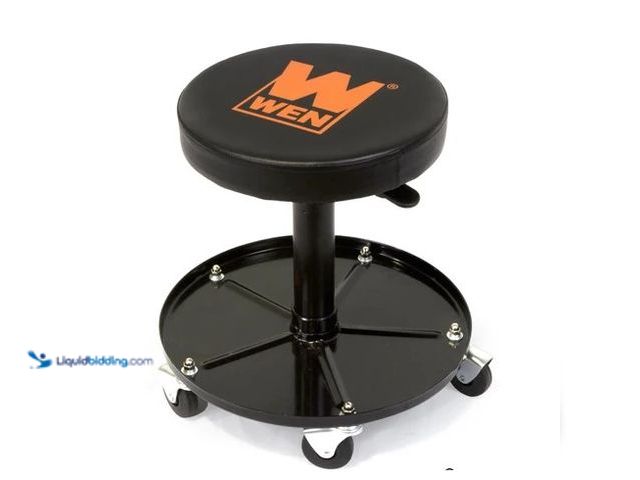 Lot 49-2004525 - WEN 300-Pound Capacity Pneumatic Rolling Mechanic Stool, Model #73012T, Unused, Dusty from storage. ...