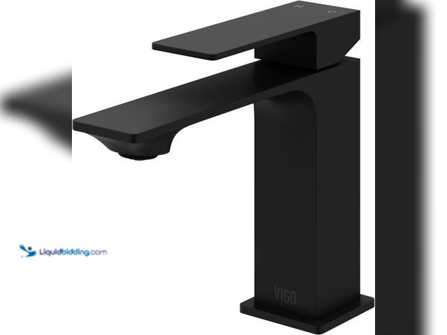 Lot 49-3536934 - VIGO Dunn 6'' H Single Handle Single-Hole Bathroom Faucet in Matte Black-Model #VG01054MB.