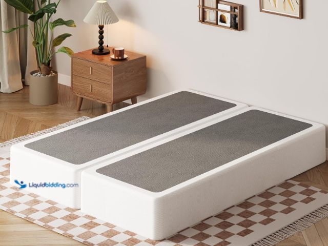 Lot 49-2023220 - EMODA Split Full Size Box Spring 10 Inch Heavy Duty Bed Base with Fabric Cover, Model# B0FNWXB8X4, U...