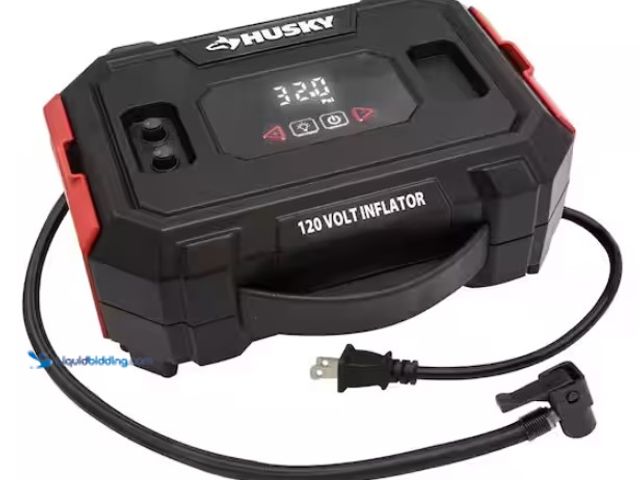 Lot 49-1550497 - Husky 120-Volt Inflator, Fast inflation of vehicle, ATV, UTV, bike tires and sports balls, Model # H...