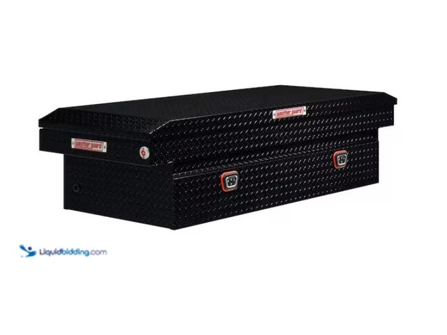 Lot 49-1622435 - Weather Guard Crossover Truck Tool Box in Aluminum, 72 in. Full-Size, in Gloss Black, Model # 117-5-...