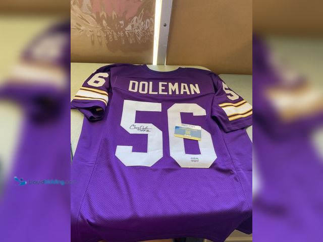 Lot 49-1977814 - Other VERY NICE MINNESOTA VIKINGS HOF CHRIS DOLEMAN AUTOGRAPHED CUSTOM JERSEY WITH RADTKE SPORTS COA...