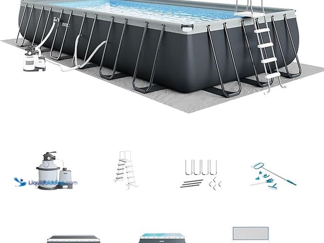 Lot 49-1518644 - Intex 26367EH 24' x 12' x 52" Rectangular XTR Frame Swimming Pool w/ Filter Pump - Large Above Groun...