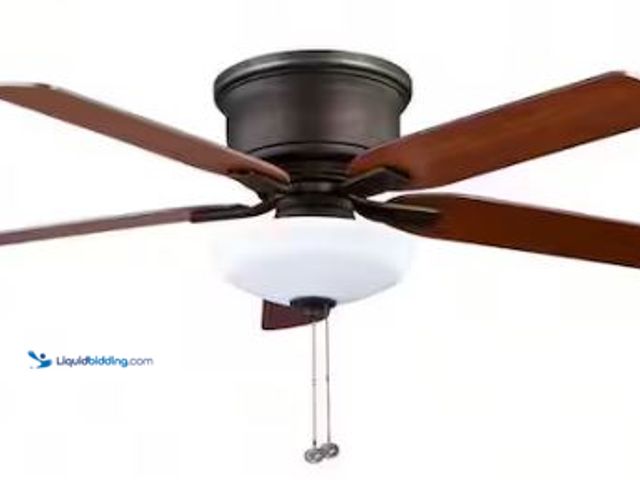 Lot 49-1518264 - Hampton Bay Holly Springs Low Profile 52 in. LED Indoor Oil-Rubbed Bronze Ceiling Fan with Light Kit...