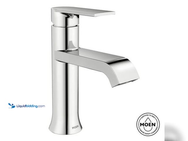 Lot 49-5548934 - MOEN Genta Single Handle Single Hole Bathroom Faucet with Drain Kit Included in Chrome Model # WS847...