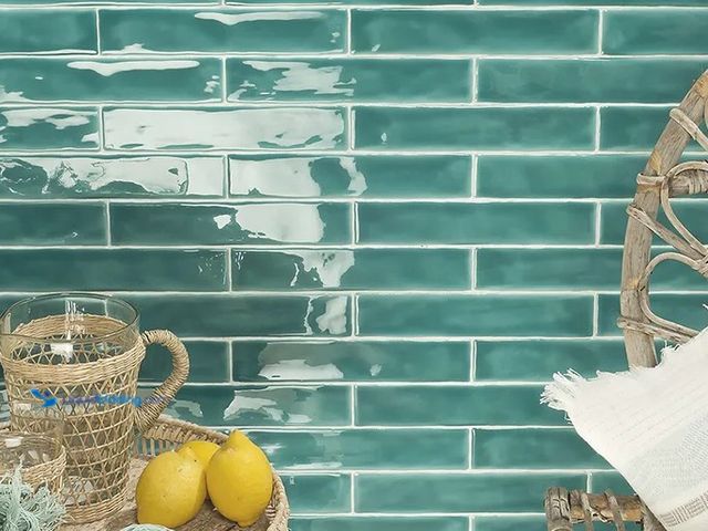 Lot 49-5453559 - Lot of 3. Amadis Boston Aquamarine 25x5 blue glazed glossy monocolor wall tile. [Model: 843655222619...