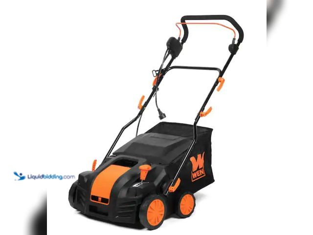 Lot 49-2001285 - WEN 16 in. 15 Amp 2-in-1 Electric Dethatcher and Scarifier with Collection Bag, Model # DT1516, Unus...