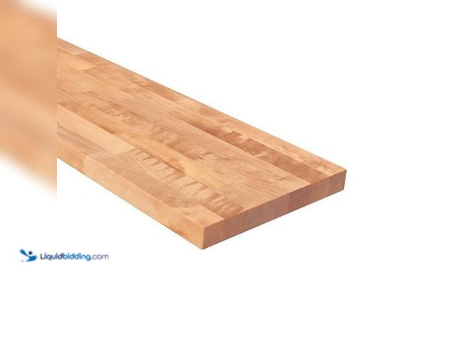 Lot 49-2023275 - Solid Wood Butcher Block Shelf 48 in. W x 12 in. D x 1.5 in. H Unfinished Birch. Model # 63394100408...