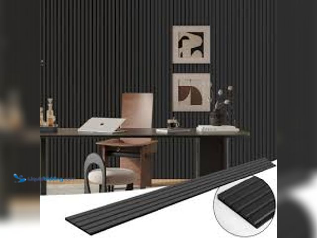 Lot 49-5479059 - Art3dwallpanels Black 0.83 in. x 0.65 ft. x 7.87 ft. Wood Slat Acoustic Panels, MDF Decorative Wall ...