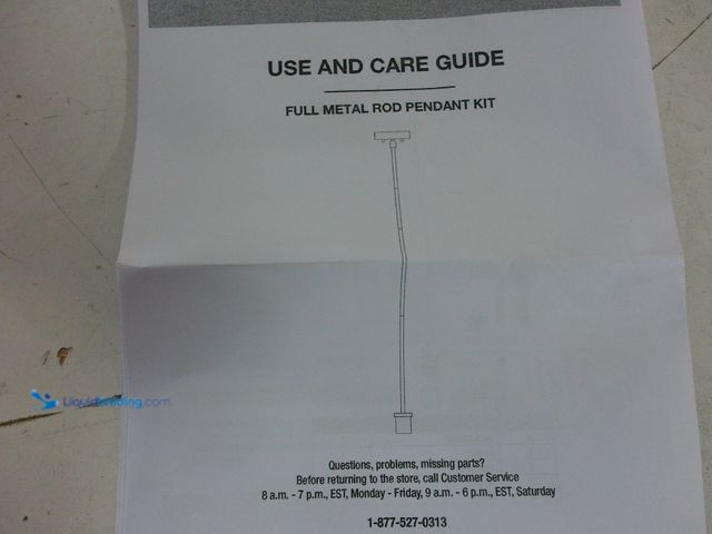 Lot 49-1568789 - Brushed Nickel Pendant Light Kit with Adjustable Height Down Rods Model # 838710, Unused, Unable To ...