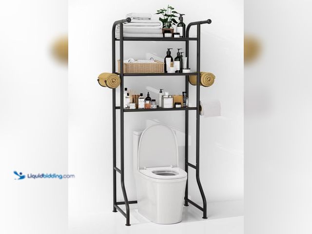 Lot 49-1570295 - JUKAMO 3-Tier Over The Toilet Storage Shelf, Bathroom Organizers and Storage Over Toilet, Metal Bath...