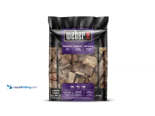 Lot 49-2000224 - Lot of (3) Weber Mesquite Wood Chunks bag, 4 lb. ea. bag, Model # 17150, Unused (12 total lbs. per l...