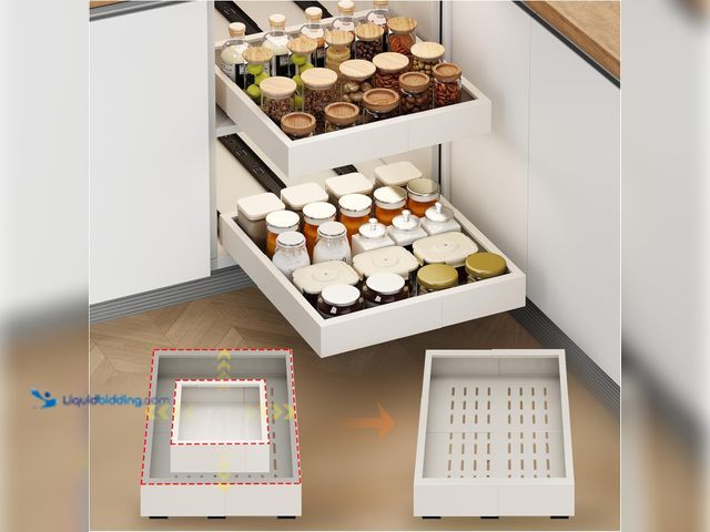 Lot 49-5410846 - 2Pc Pull out Cabinet Organizer,Width (11"-16"),Depth(17"-24") Expandable with 3 Rails [ASIN: B0DL3LP...